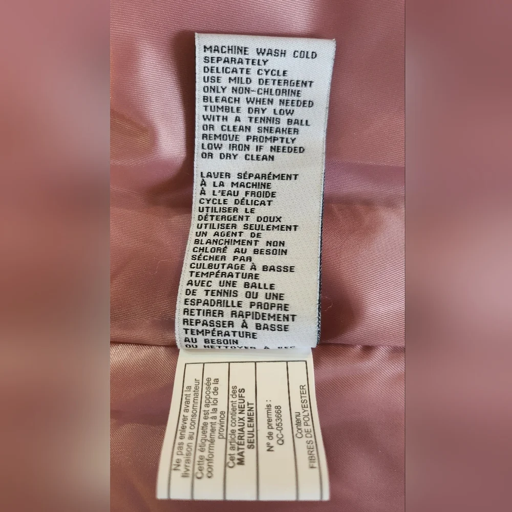 Kate Spade Pink Big Bow Rose Quilted, Lined Coat 13" deep pockets Size Large - Picture 8 of 10